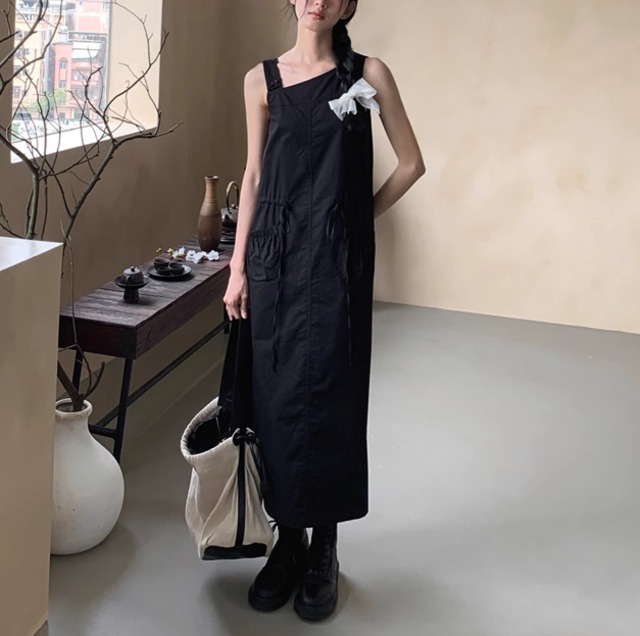 Irregular design sleeveless dress【2024042401】