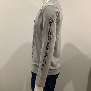 Future,future ( これからの未来 ) Uネック ロングTシャツ ヘザーグレー