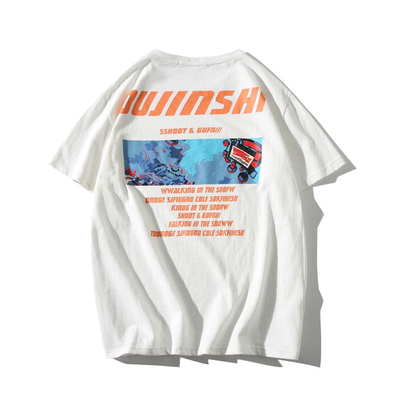 Yidaoヴィンテージ夏服新しいeseパーソナリティレタープリント半袖Tシャツイントレンドオールマッチカジュアルトップス-アリババ サマー 夏物 ビンテージ hip6-1611449926764
