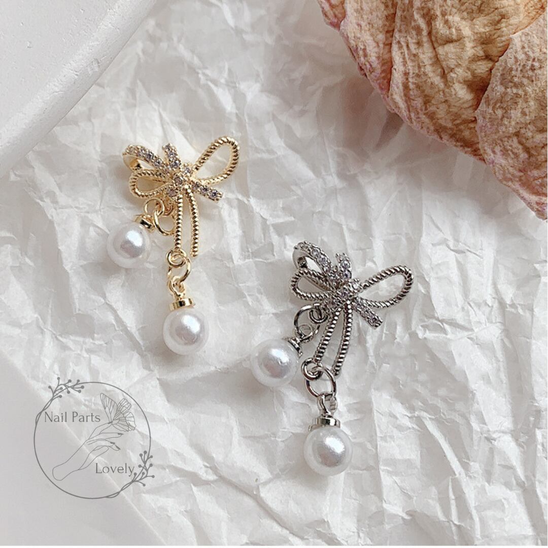 リボンパール♡チャーム ラスイチ！リボンパールチャーム(大)