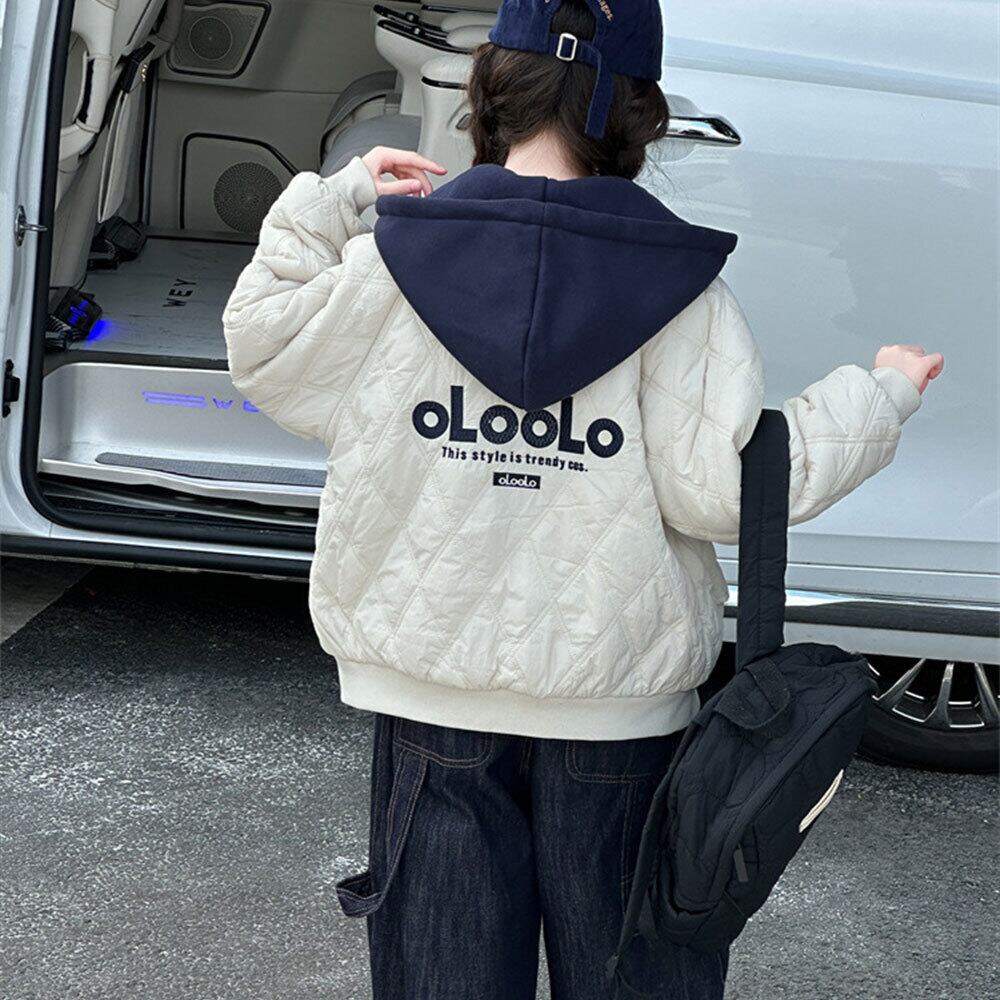 【送料無料】 子供服 女の子 フード付き 中綿 ジャケット キッズ 小学生 中学生 秋冬 アウター おしゃれ カジュアル シンプル 防寒 保温 暖かい 防風 アウトドア 通学 大人可愛い 大人女子