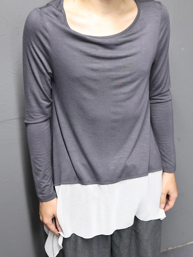 grey asymmetry hem top