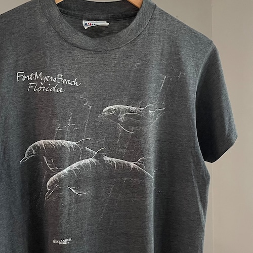 【Sz:M】80's Hanes  『Dolphin』 Tシャツ