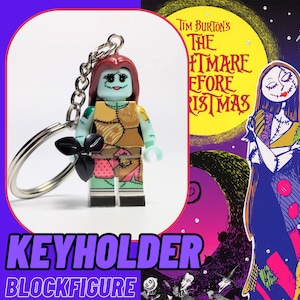 ♧【 ブロックフィギュアキーホルダー 】 The Nightmare Before Christmas ( ナイトメアー・ビフォア・クリスマス ) / Sally ( サリー ) 〚アメリカン雑貨 アメトイ〛