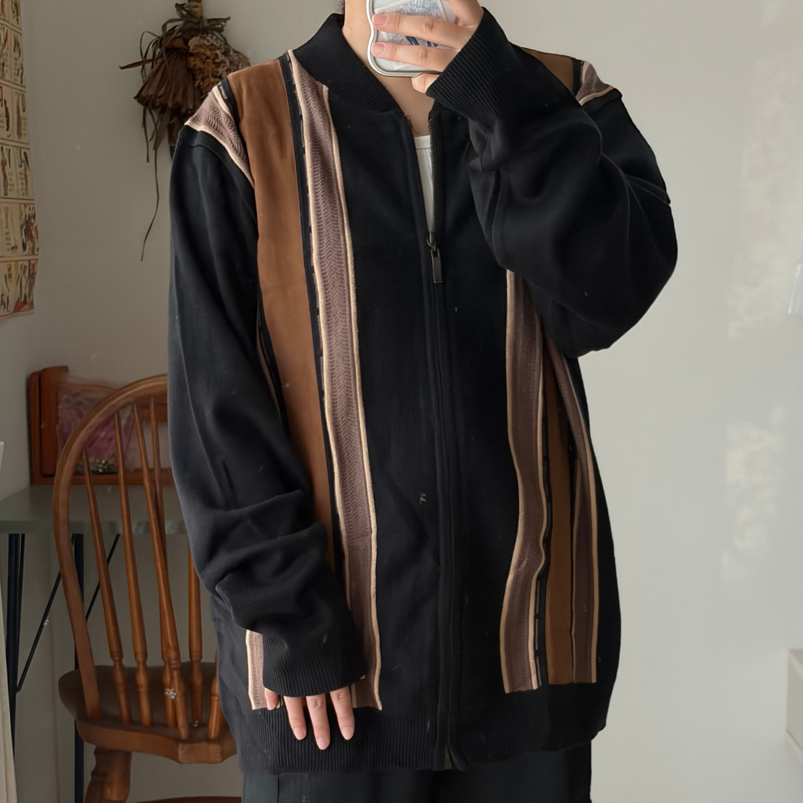 zip up knit XL 古着 ニット