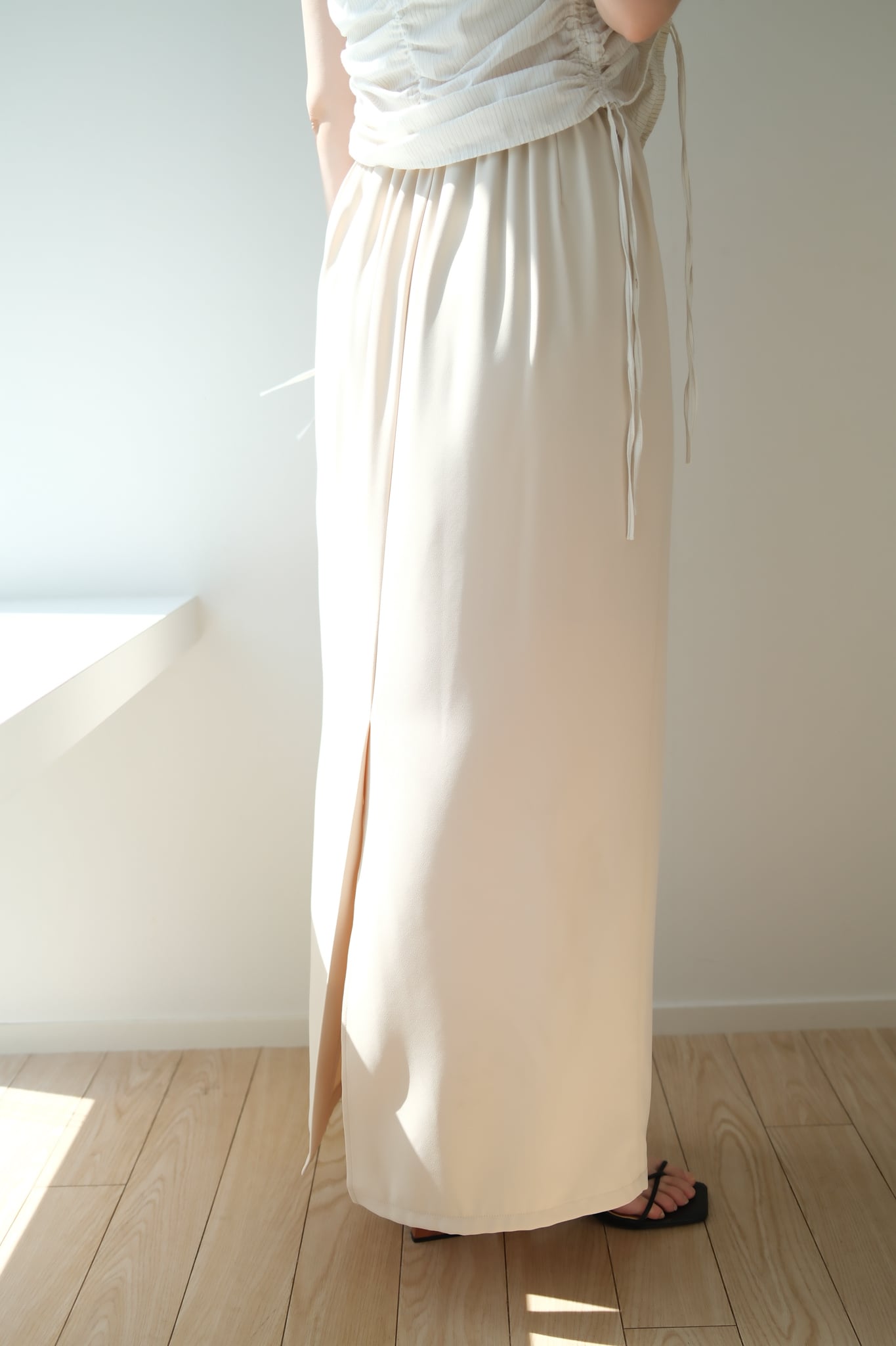 ànuke Georgette Pencil Skirt ジョーゼットペンシルスカート Ivory