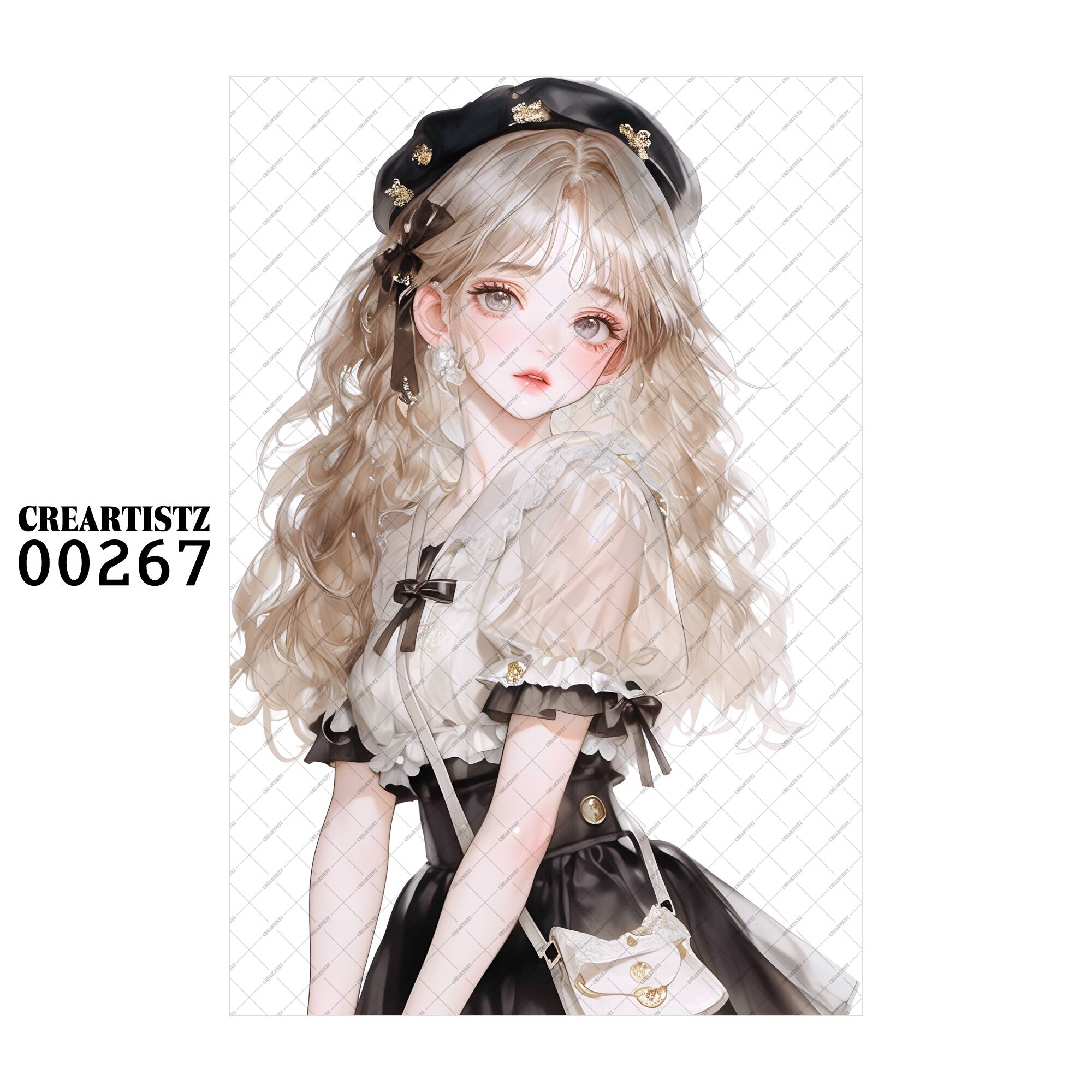 00267 ガール キュート オリジナル ペーパー/ステッカー 4枚セット CREARTISTZ