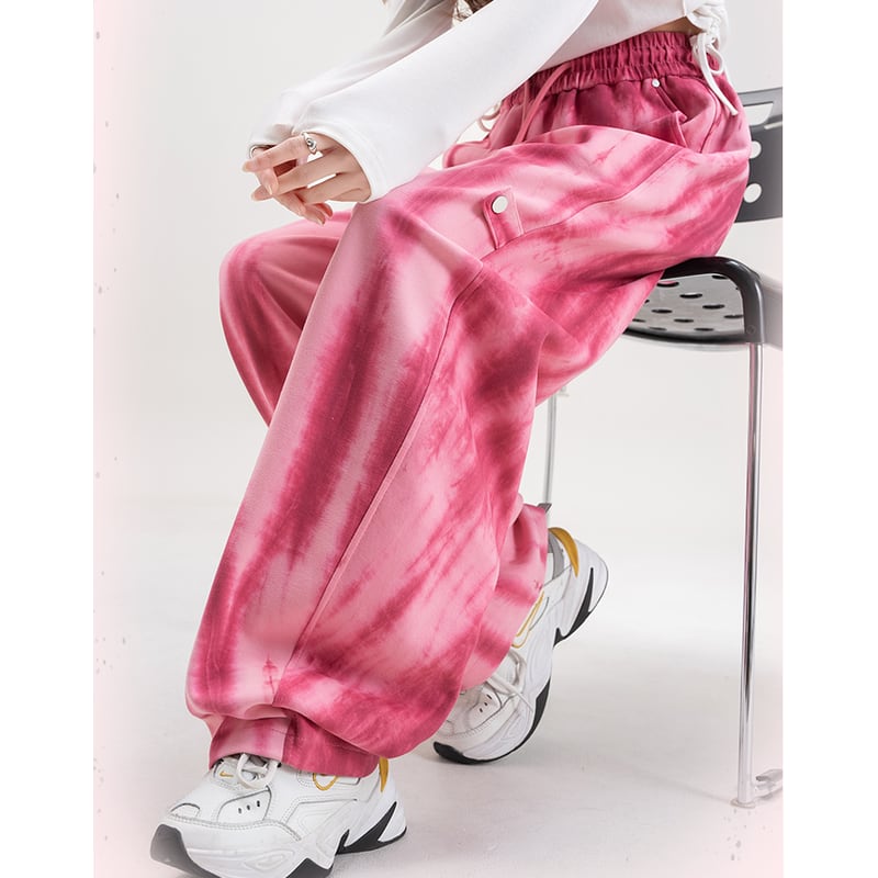 drawstring waist wide leg pants la1730