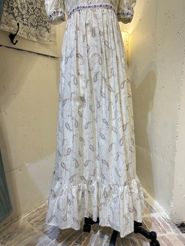 60's70's flower print dress