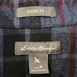 【Eddie Bauer】長袖シャツ ネルシャツ チェック Mサイズ アウトドア エディーバウアー US古着 アメリカ古着