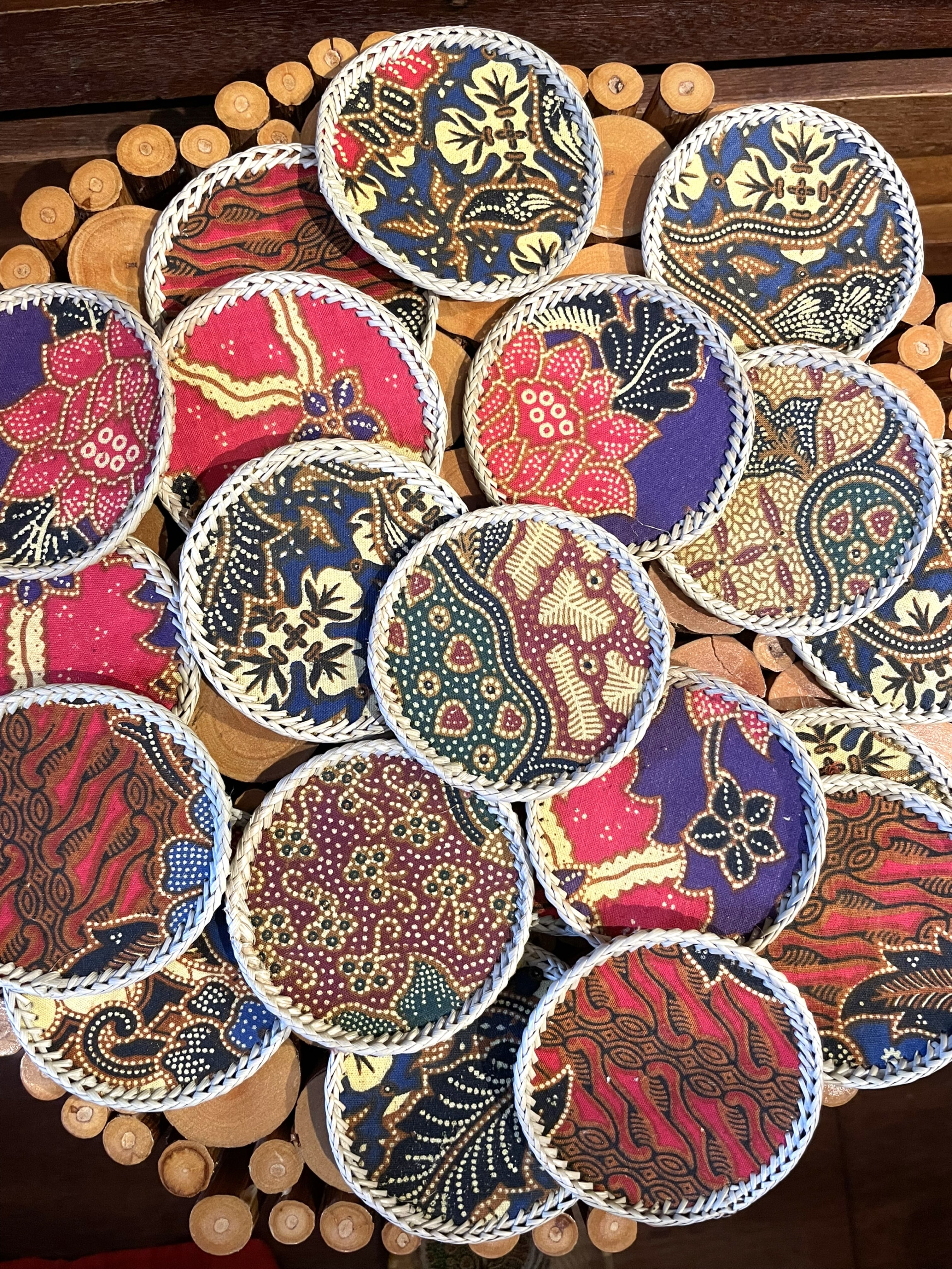 コースター バティック柄 6枚セット ヒヤシンス 布 バリ島 バリ雑貨 布