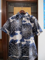 帯シャツ　菊柄　レギュラーカラータイプ　【サイズL】