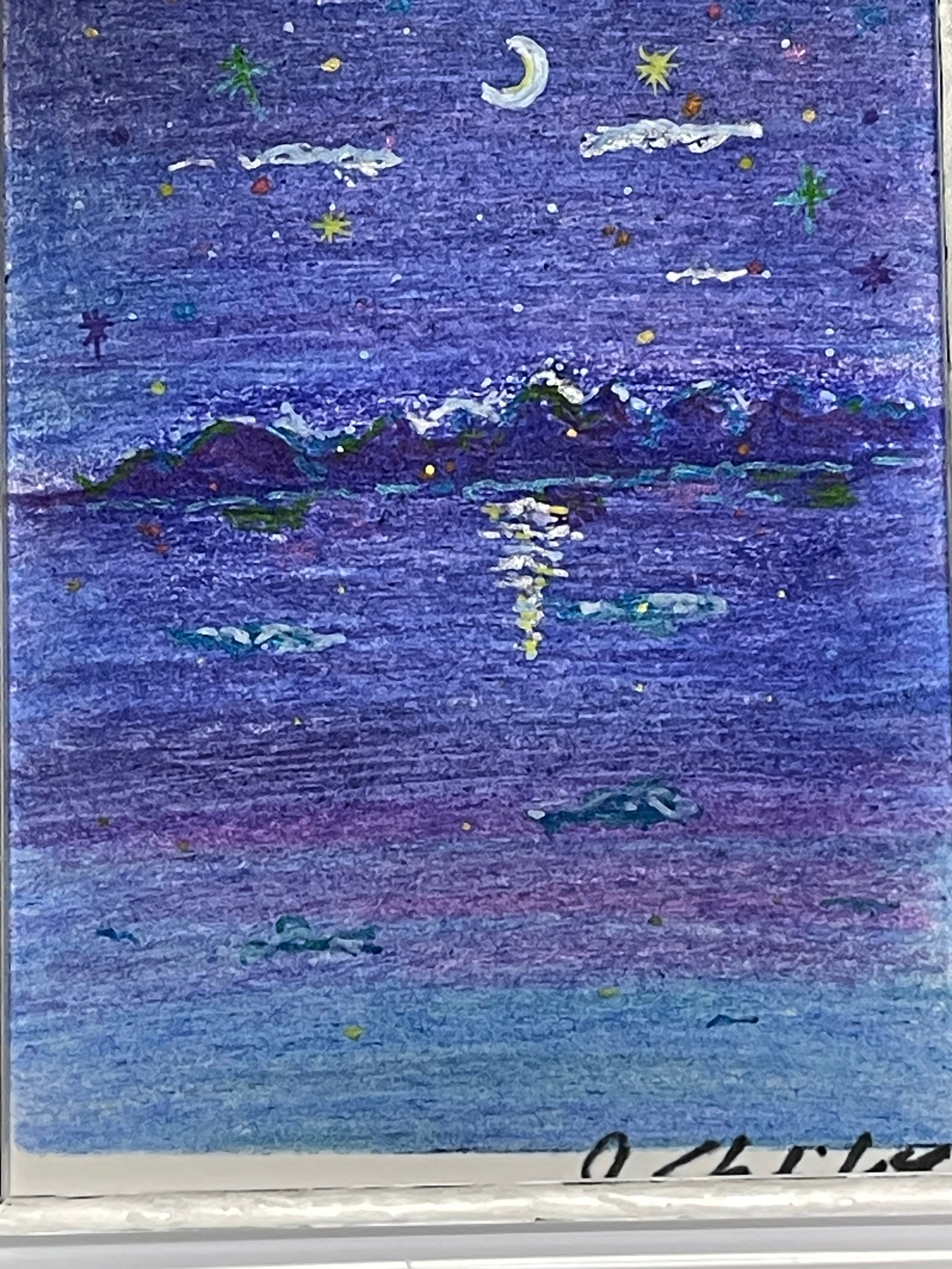 夜の太陽　絵画　原画　エネルギーアート　F5号 夜の太陽 絵画 原画 エネルギーアート F5号