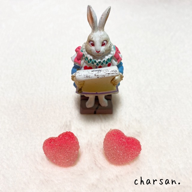 夢かわ♡ハートグミピアス【グラデピンク】