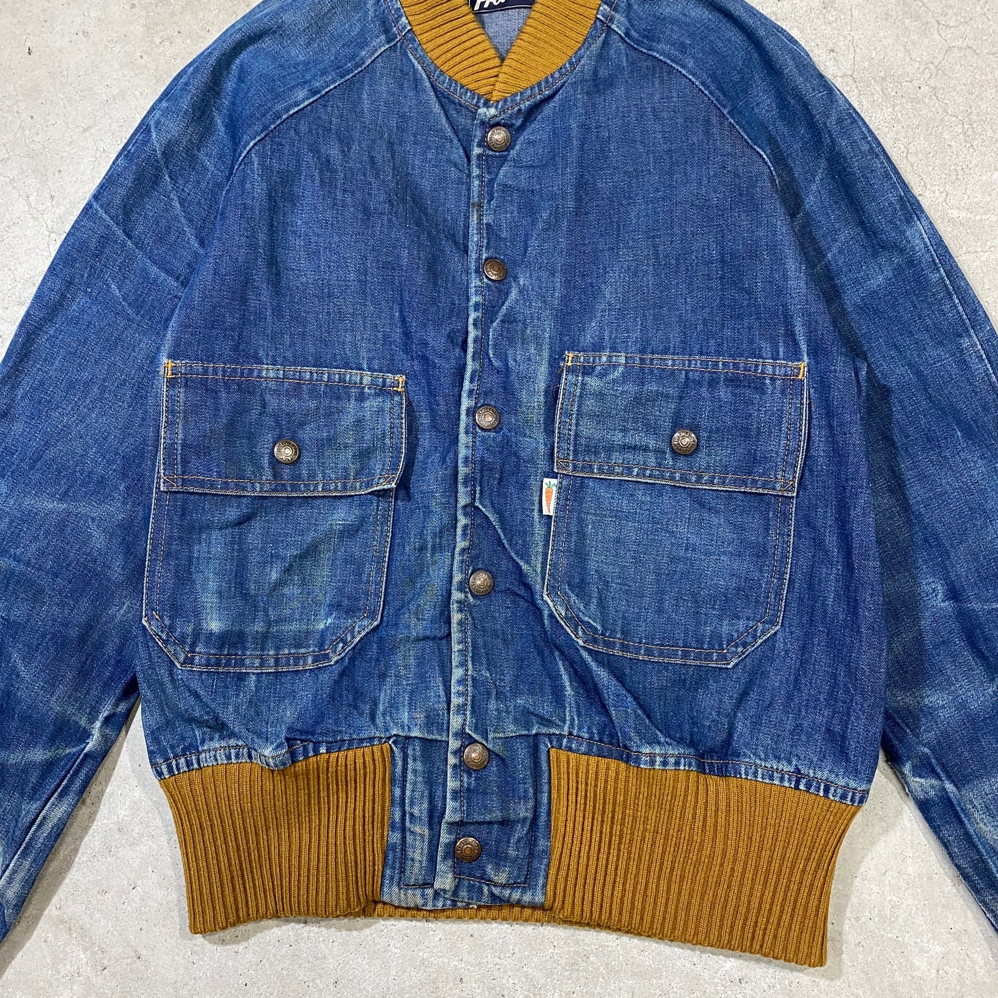 70年代 70s Levi's リーバイス Fresh Produce フレッシュプロデュース 人参タグ デニムジャケット デニムブルゾン  ヴィンテージ ビンテージ スナップボタン メンズM 古着 【デニムジャケット】 | cave 古着屋【公式】古着通販サイト