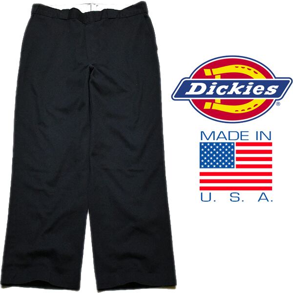 1点物◇USA製ビンテージ90sディッキーズDickies黒ワークパンツ古着