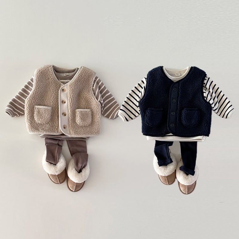 【BABY&KID】冬新作裏起毛ボーダートレーナー