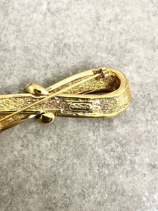 Christian Dior クリスチャン ディオール ブローチ ゴールド ラインストーン vintage ヴィンテージ オールド fyrmxn