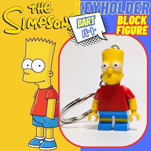 ♧ 再入荷!【ブロックフィギュアキーホルダー】 ★The Simpsons(ザ シンプソンズ)バート・シンプソン ★〚アメリカン雑貨 アメトイ〛