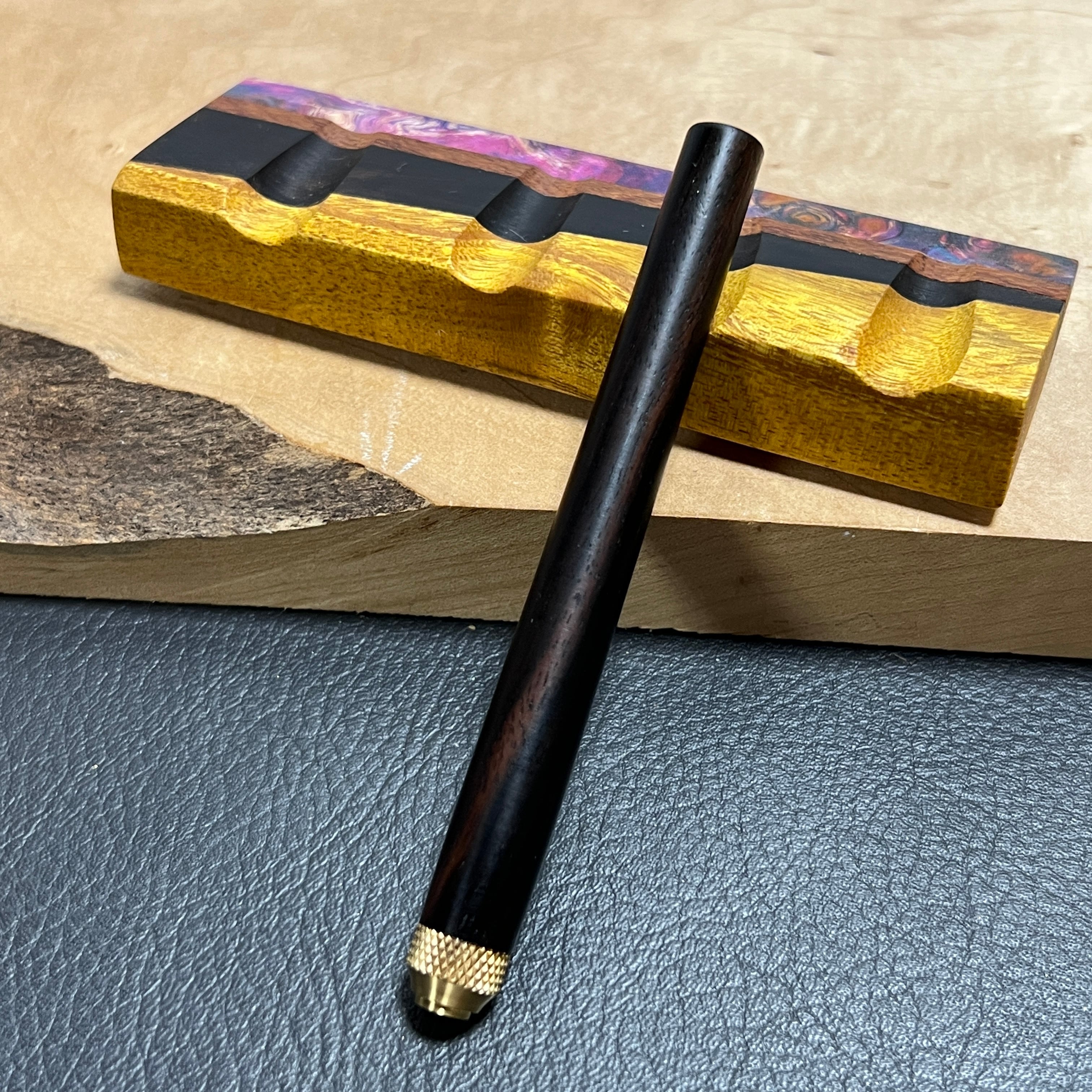 62本黒檀 PG-5用木軸 Rタイプローレット 真鍮 | handwood 62本黒檀 PG-5用木軸 Rタイプローレット 真鍮 | handwood