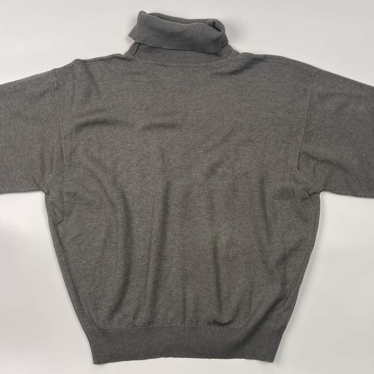 スコットランド製 カシミヤ シルク混 OLD ENGLAND  オールドイングランド タートルネック 長袖 ニット セーター 102cm/40" /グレー レディース