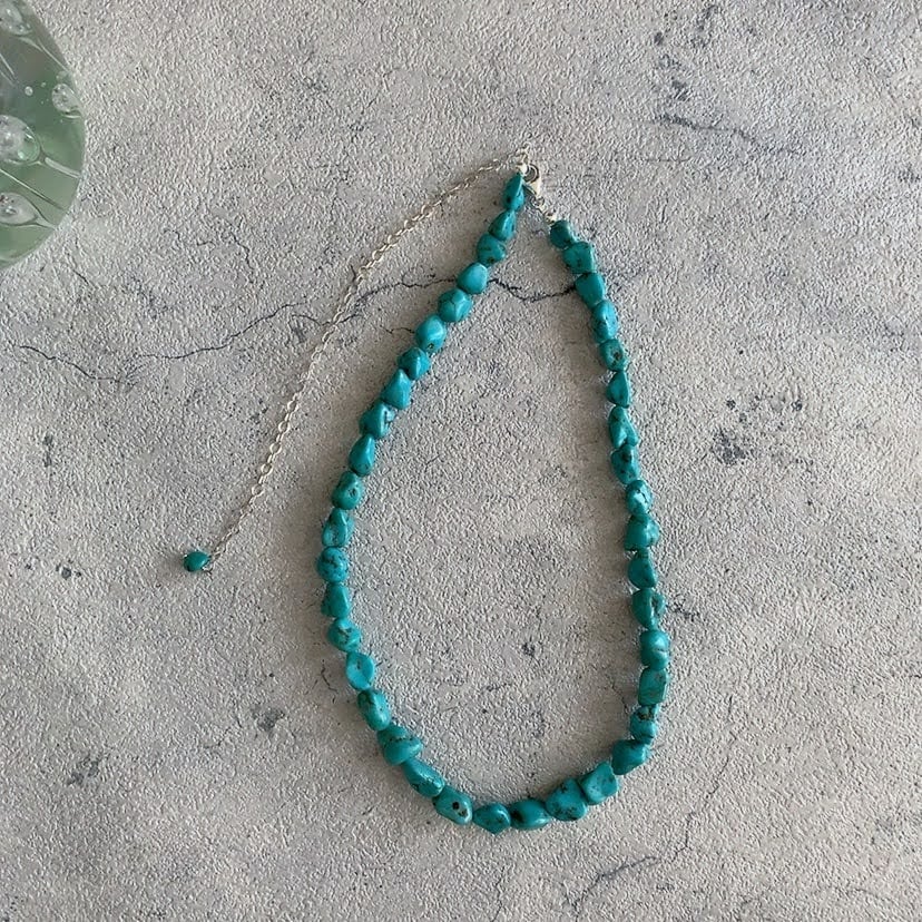 ターコイズ大粒ネックレス | 上品なアクセサリー | こだわり素材・重ね