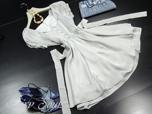 ★送料無料★M(9号）☆半袖シフォンプリンセスワンピ(OPN5900)