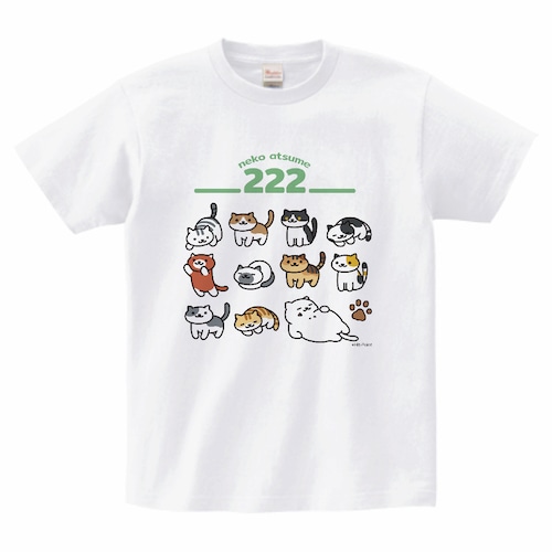 【再販】ねこあつめ　ねこがいっぱいデザインTシャツ