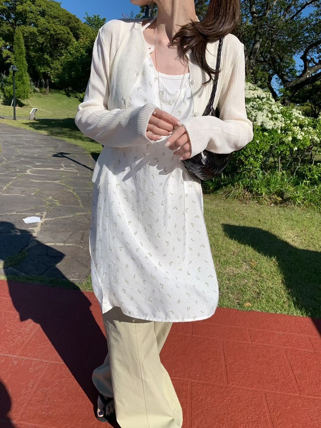 (予約) mellounge  / Uni rib cardigan 4color