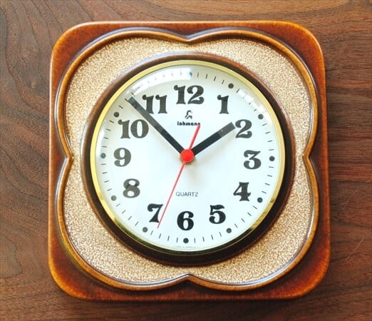 ドイツ製 LOHMANN 陶器フレーム 壁時計 ヴィンテージ 壁掛け時計