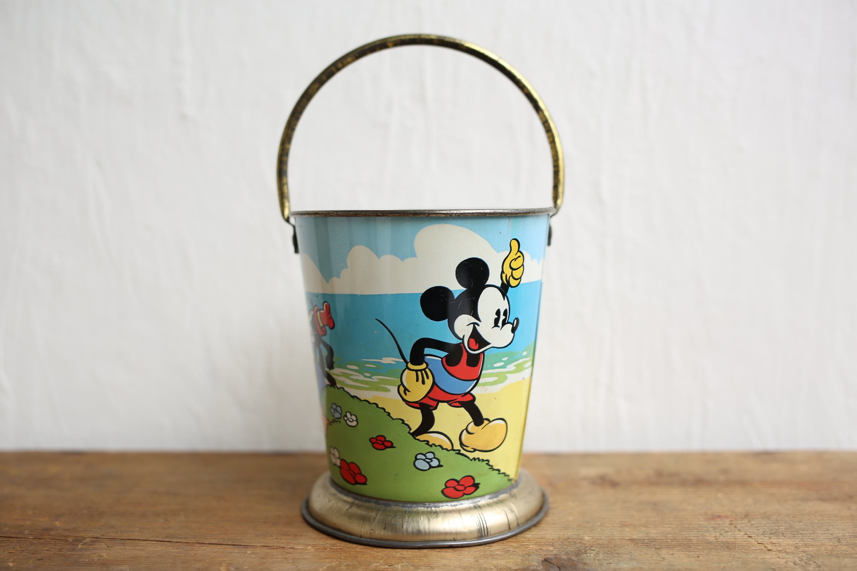 フランス アンティーク ヴィンテージ ディズニー バケツ缶 N-01670