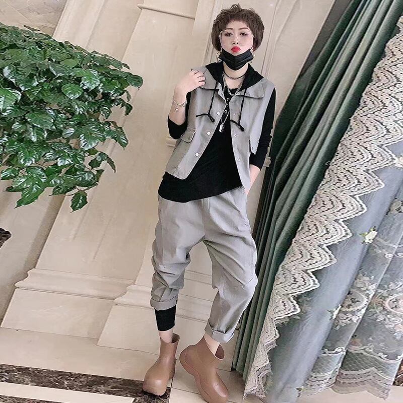 スプリングダブルポケットカジュアル 大きめサイズ 春物 ミックスインファッション70759297193