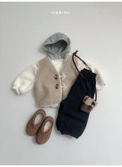 〖取寄〗韓国子供服 / 26winter / minirobe / ボアフードトレーナー / キッズ *S~XL*
