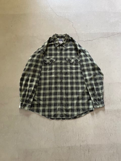 ブルー×グレーM：patagonia パタゴニア チェック 長袖シャツ | samis_osaka