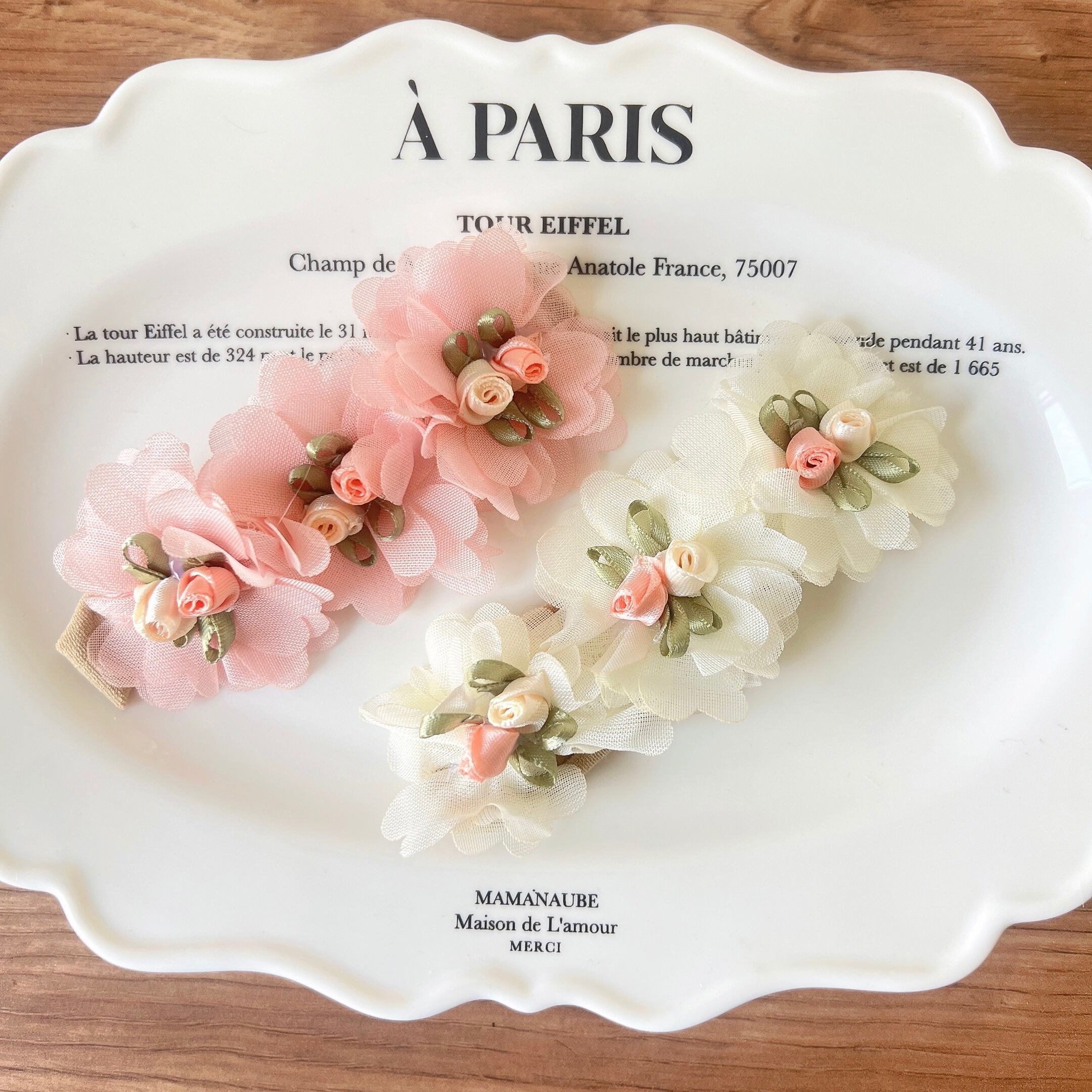 3つのお花のヘアバンド