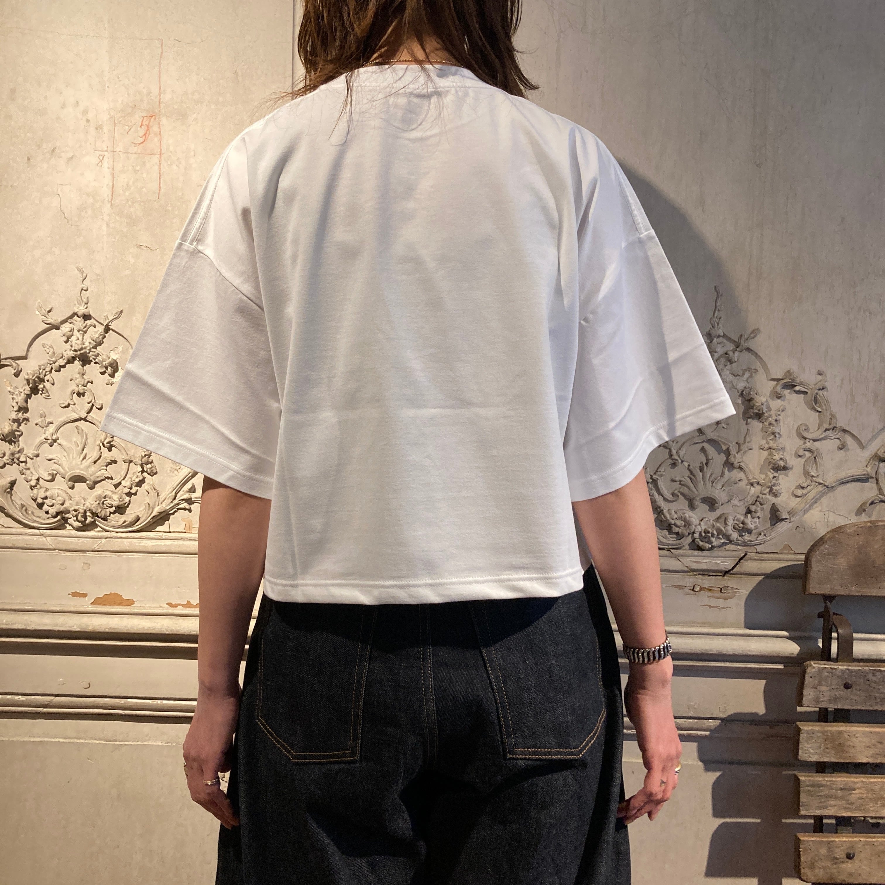 HYKE【ハイク】CROPPED SHORT-SLV TEE / BIG FIT(6.5OZ) (12438