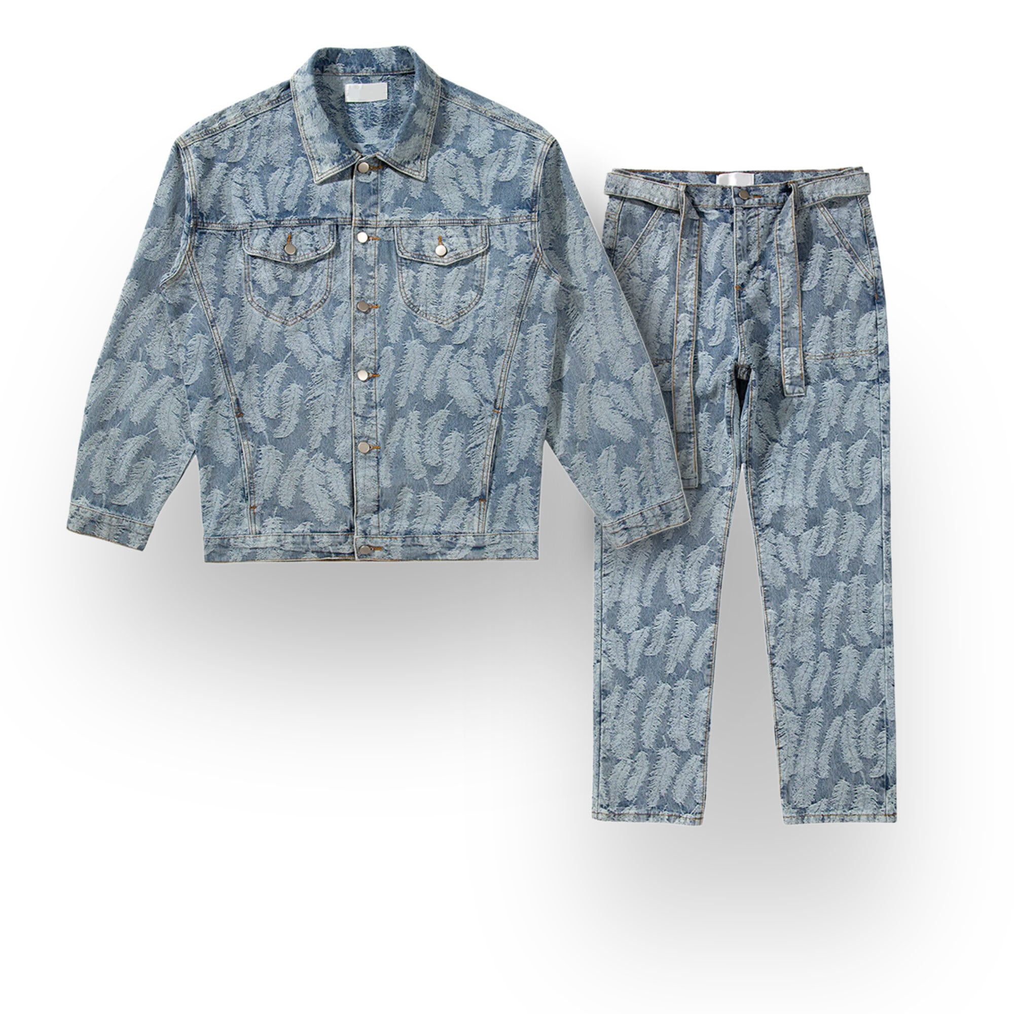 フェザーパターンデニムセットアップ