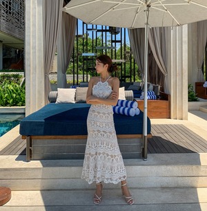 【送料無料】 ワンピース  ドレス ノースリーブ ロング ロング丈 レディース レース シンプル ホワイト 春 夏 秋 20代 30代 40代 大人可愛い 結婚式 二次会  きれいめ エレガント Aライン お出かけ お呼ばれ デート 女子会 トレンド ハイウエスト  韓国 可愛い ワンピ ゆったり 大きめ サイズ豊富 コーディネート 楽ちん セクシー タイト