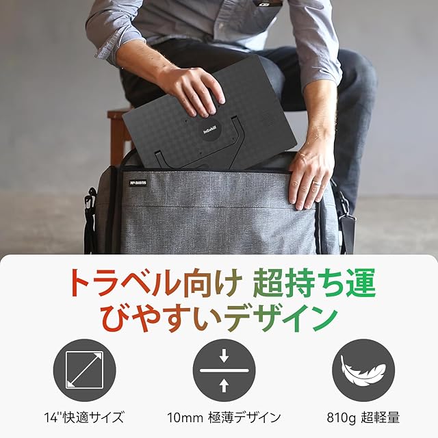 Intehill モバイルモニター 14インチ 自立型 QHD 2.5K (2560x1600) 超