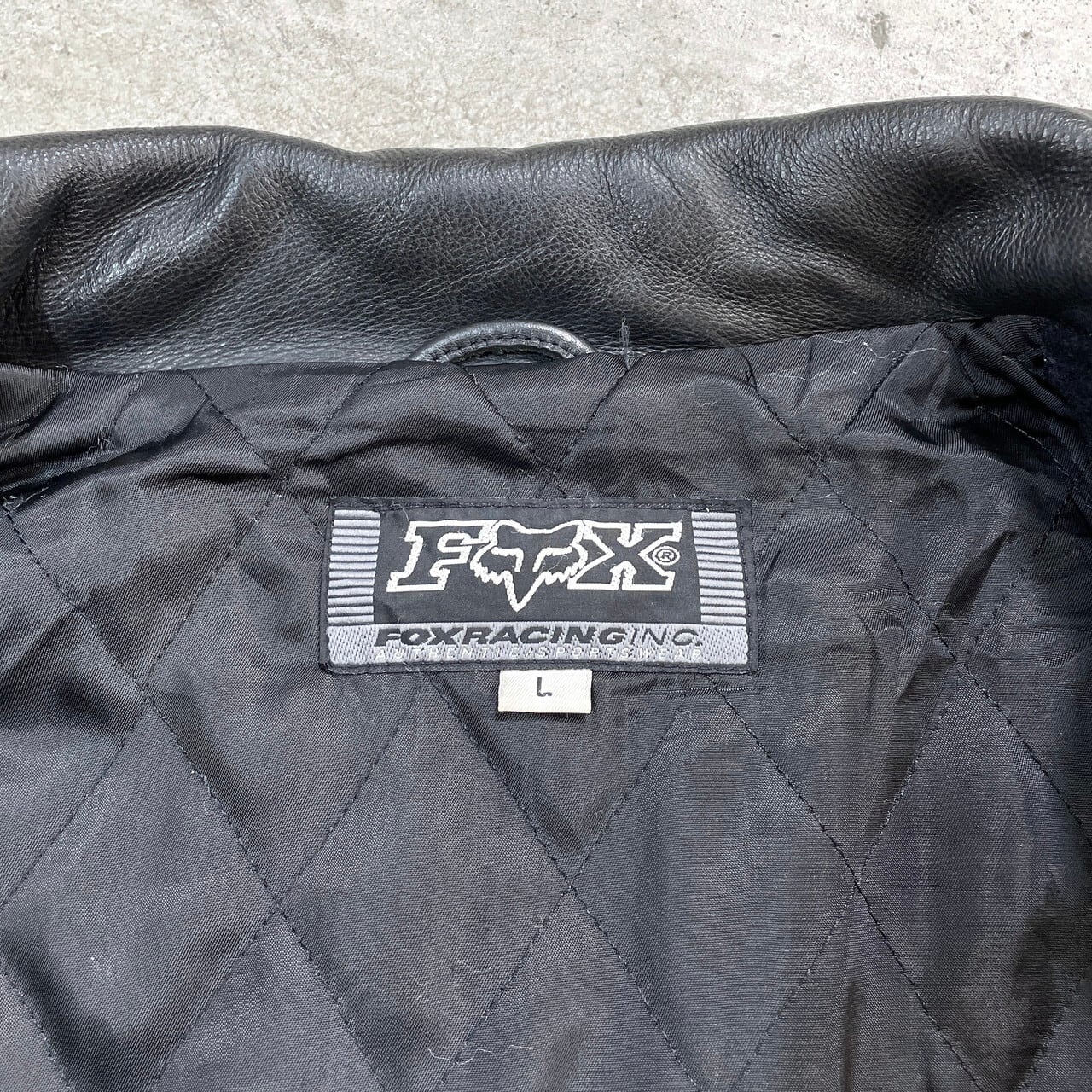 90年代 FOX フォックス ウールスタジャン 袖レザー メンズL 古着 90s 