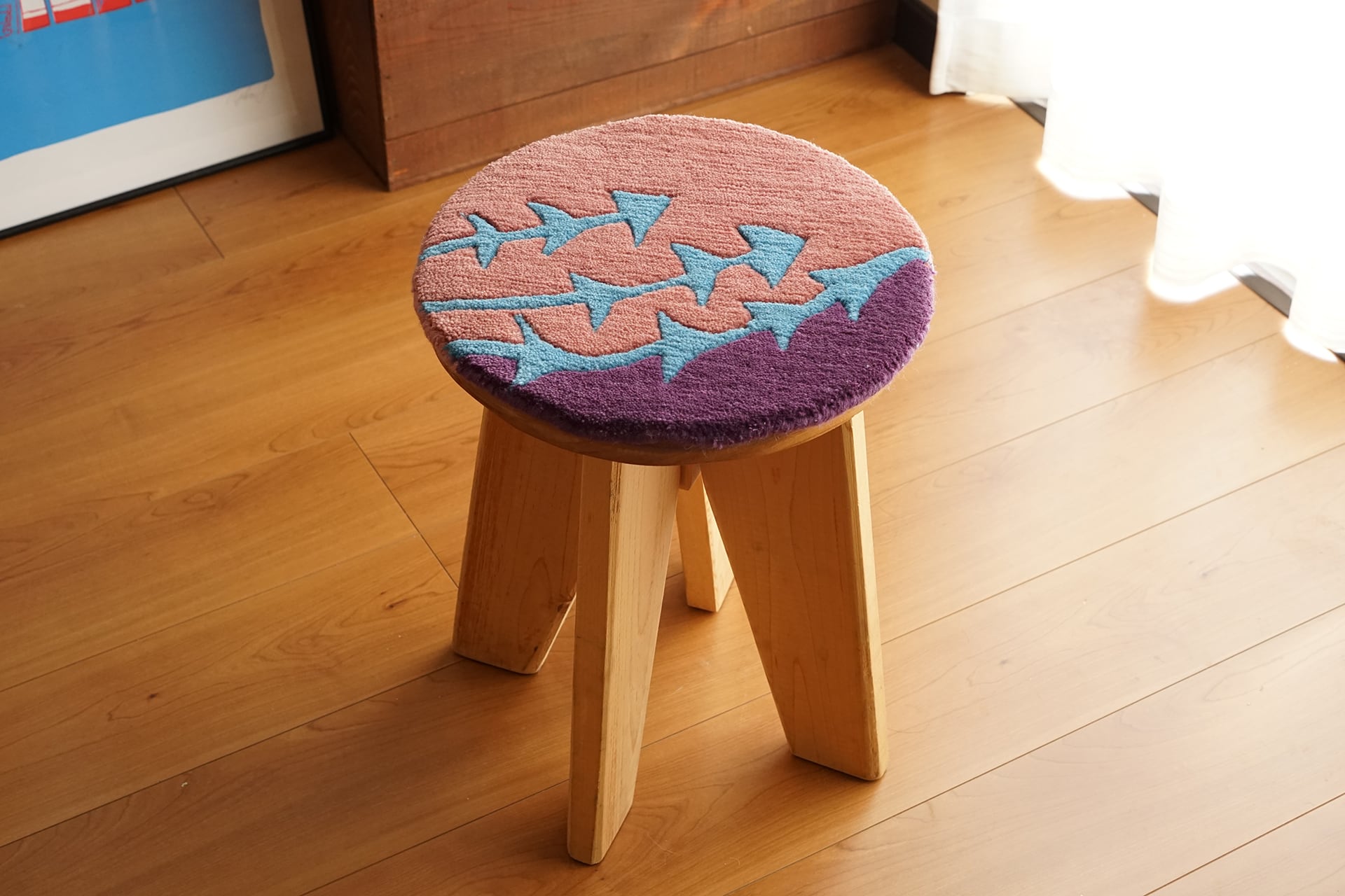 YOKOMAT kaze 2 _チェアパッド_ウールラグ_手織り_マジックアワーの風