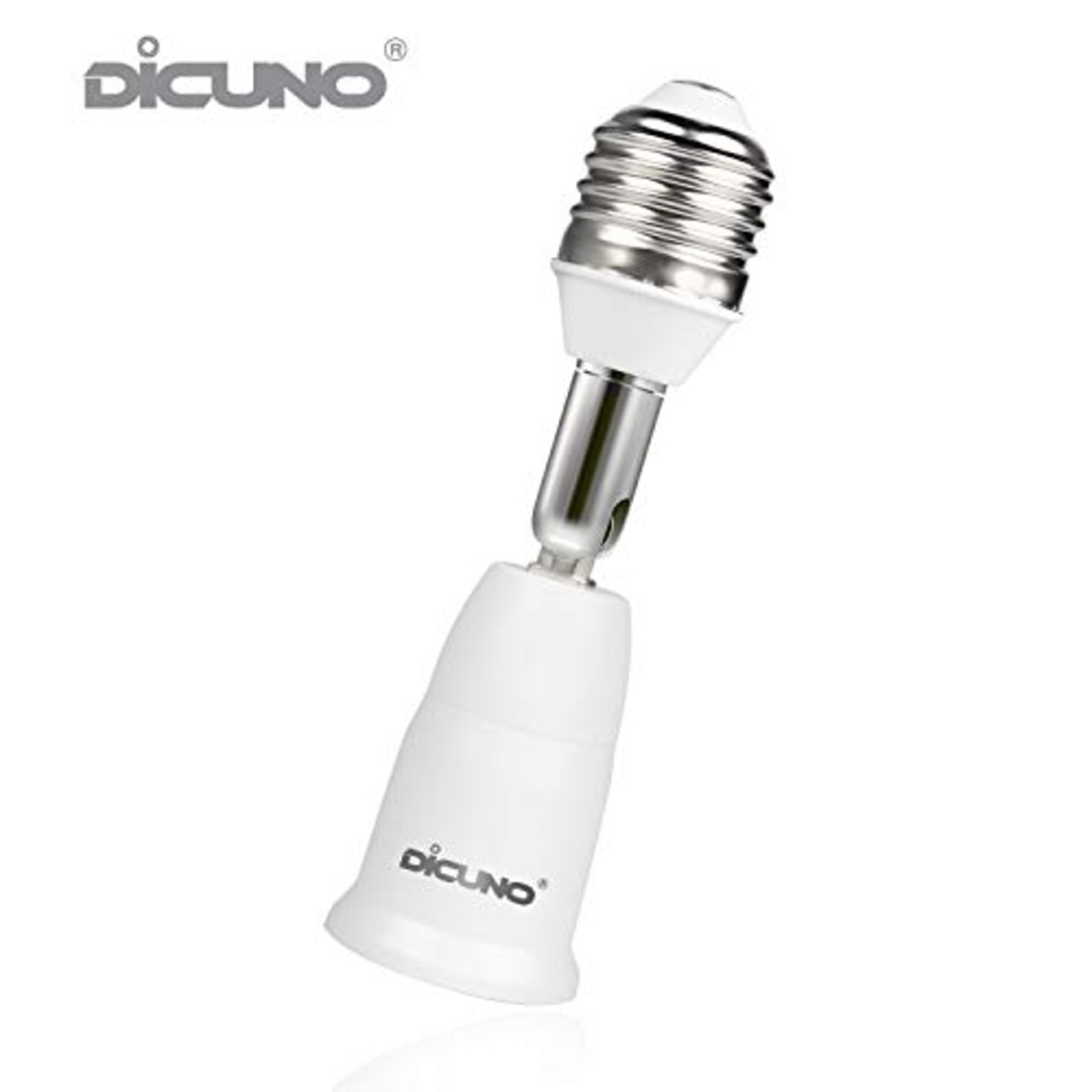 DiCUNO E26→E26 口金延長アダプター E26 延長ソケット 角度可調 約9.5CM延長する 難燃性材料PBT 4個セット