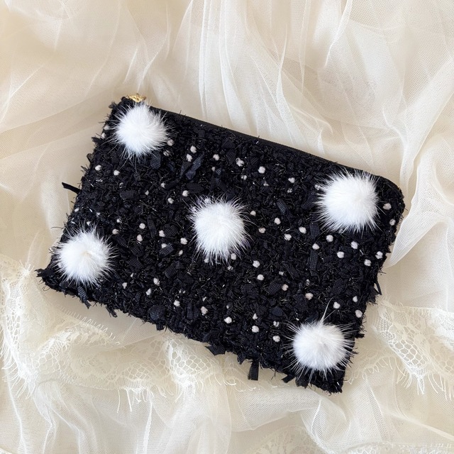 5【ポーチM】Couture Pouch〔LINTON×with Pon Pon〕