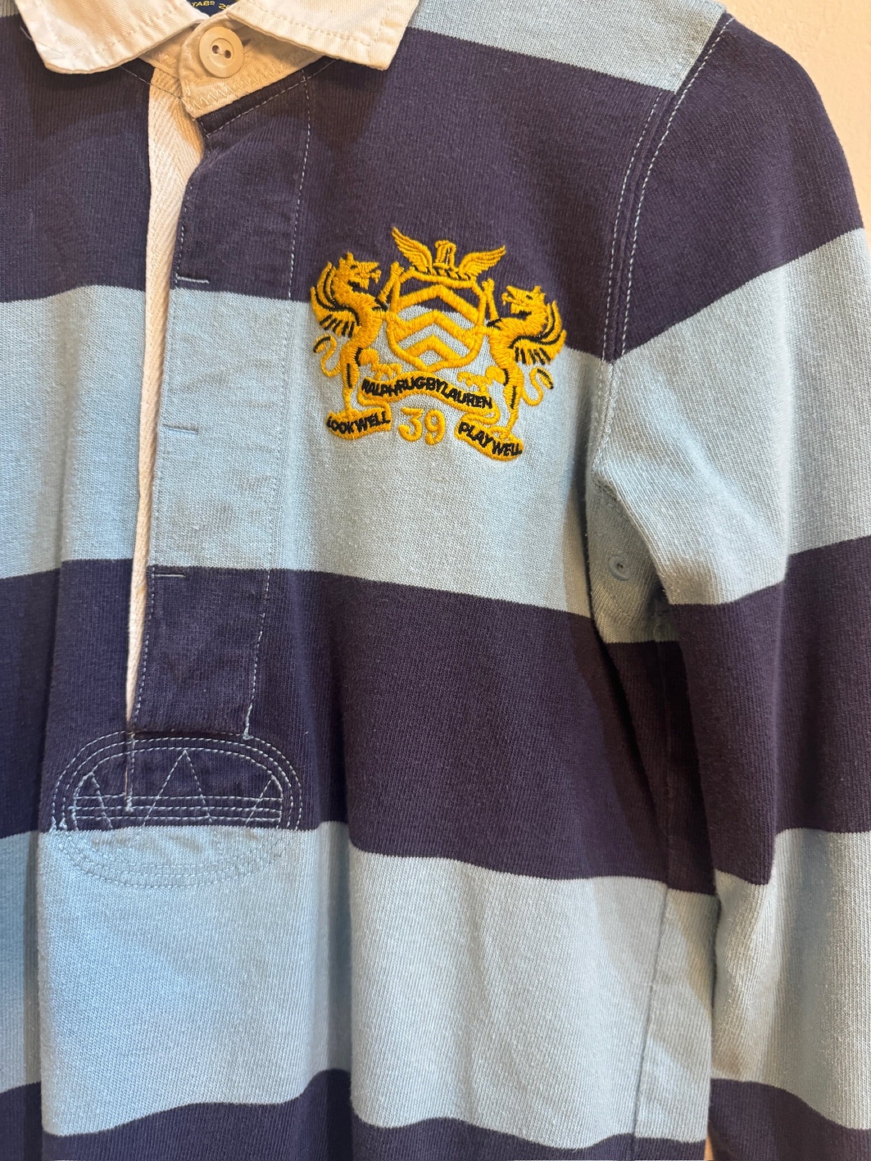 RALPH LAUREN RUGBY ボーダーラガーシャツ ブルー／ネイビー