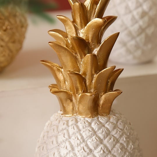 パイナップルのオブジェ 置物 ゴールド ブラック ホワイト | Russel
