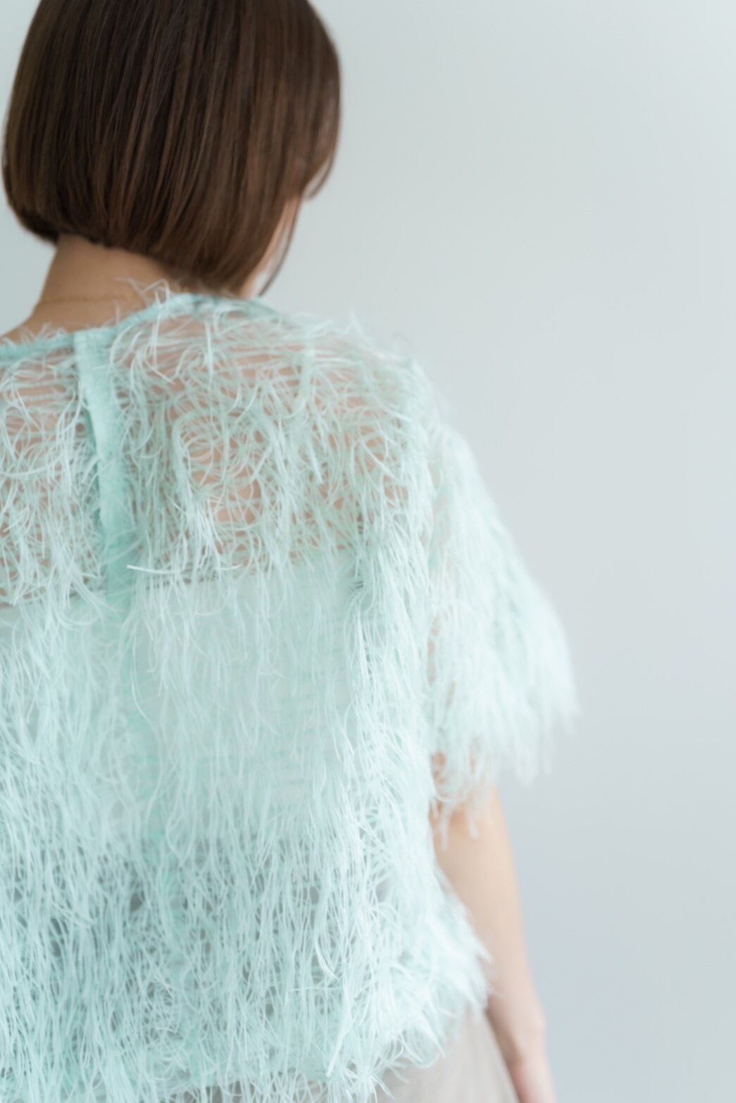 roughlow airy fringe sheer tops Tシャツ airy fringe sheer tops(black)ご注文から1週間前後で発送