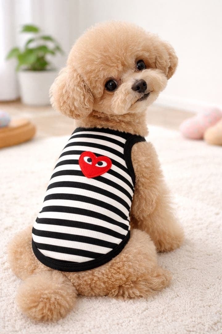 ハートワッペン 犬服 タンクトップ | BebeStyle|韓国犬服とお洒落雑貨