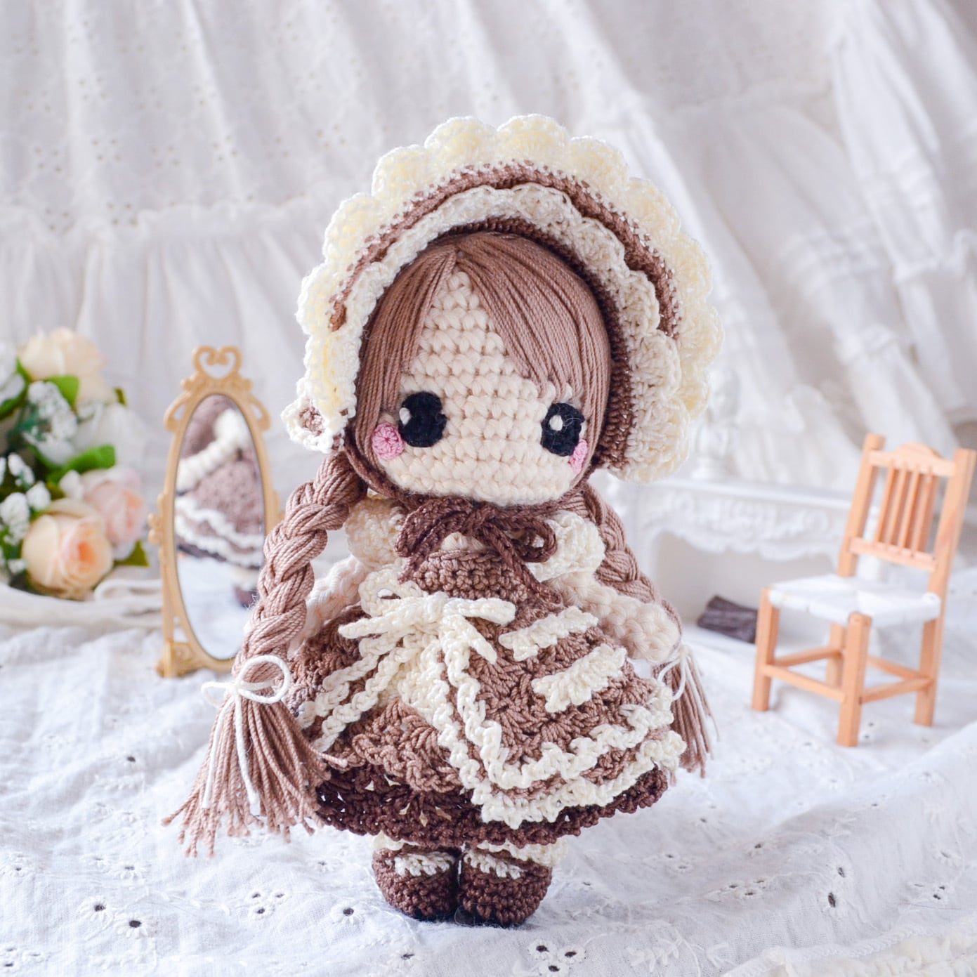 あみぐるどーるの編み図(ダブルフリルドレス) | あみぐる屋