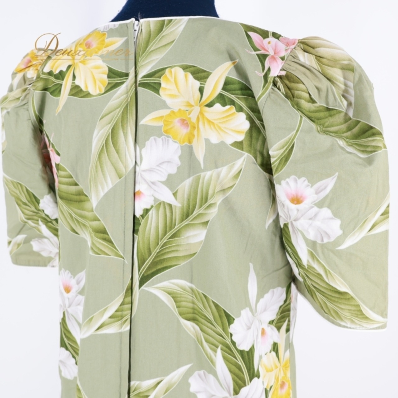 フラダンス 衣装 ワンピース ドレス グリーン系 Royal Creations フラ ダンス 緑 花柄 淡い ハワイアン アロハ ハワイ製 黄 白 半袖 ハワイアンプリント リーフ柄 ピンク系 イエロー系 ホワイト系