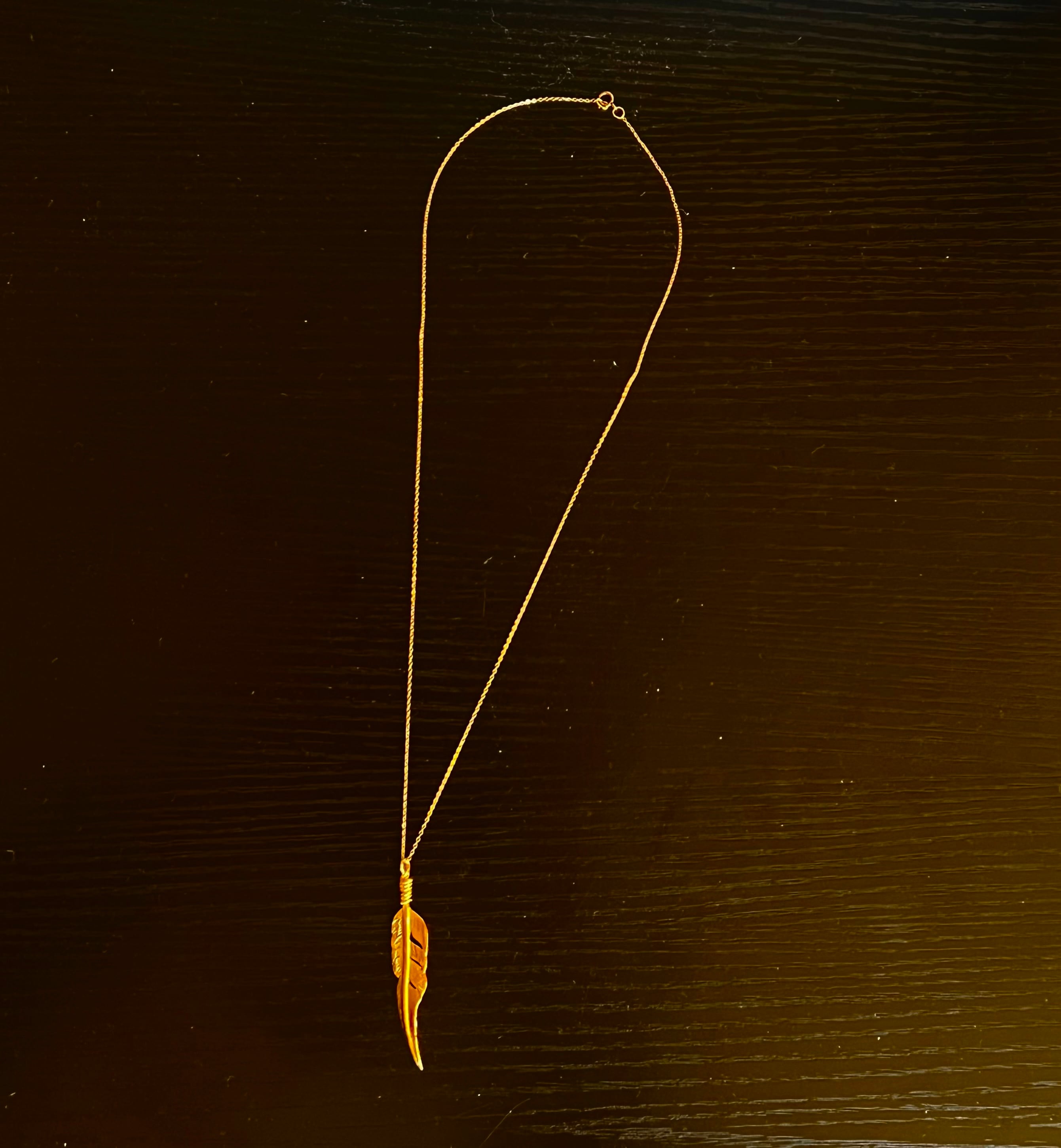 24kcoat] -Twist feather necklace ツイストフェザーネックレス